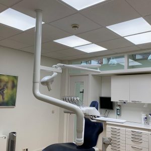Dentled LED panel light for treatmentrooms