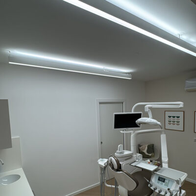 Dr. Dominic Morcuttie Dental clinic renovation with DentLed PHL22 full-spectrum lighting.