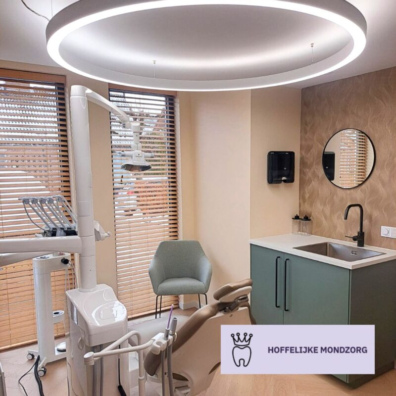 Home-based dental practice by hygienist Suzanne Hofman featuring DentLED PVR150 full-spectrum daylight lighting for visual comfort and precision.