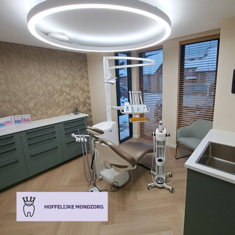 Calm, modern home dental practice designed by Suzanne Hofman with DentLED PVR150 full-spectrum daylight lighting.