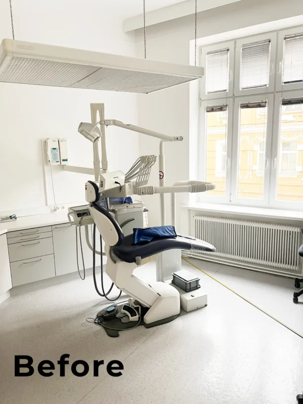 Bright dental clinic interior with Dentled full spectrum lighting and Casambi dimming control