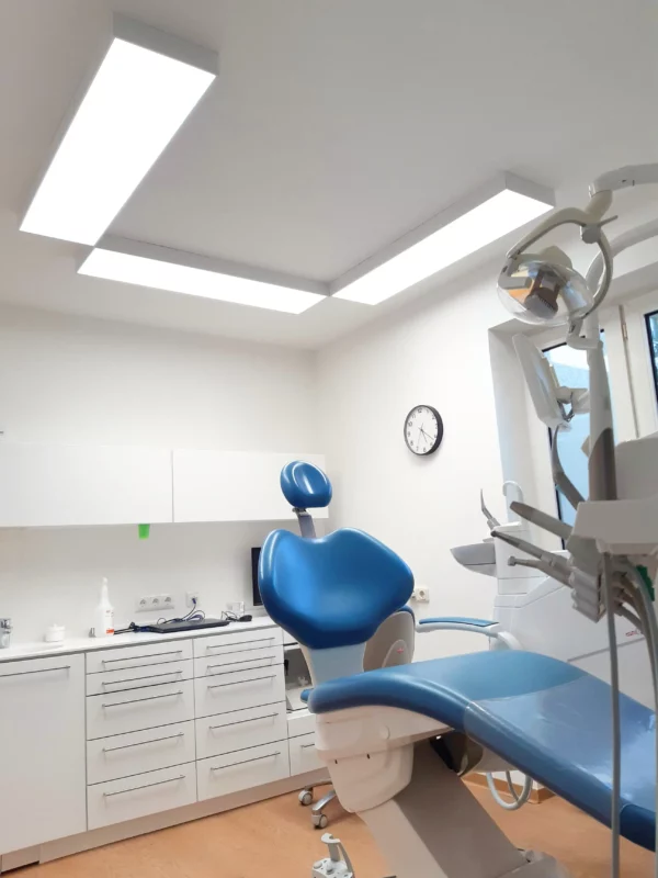 Dentled DL120 LED panels delivering uniform brightness and enhanced visibility in dental treatment rooms